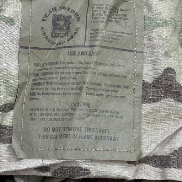 Vintage US Military Pants Mens Small 32x32 Camo Button Fly Flame Resistant - Picture 8 of 12
